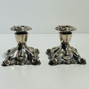 Vintage Cohr ATLA Pair Of Silver-Plated Candlestick Holders Art Deco Denmark